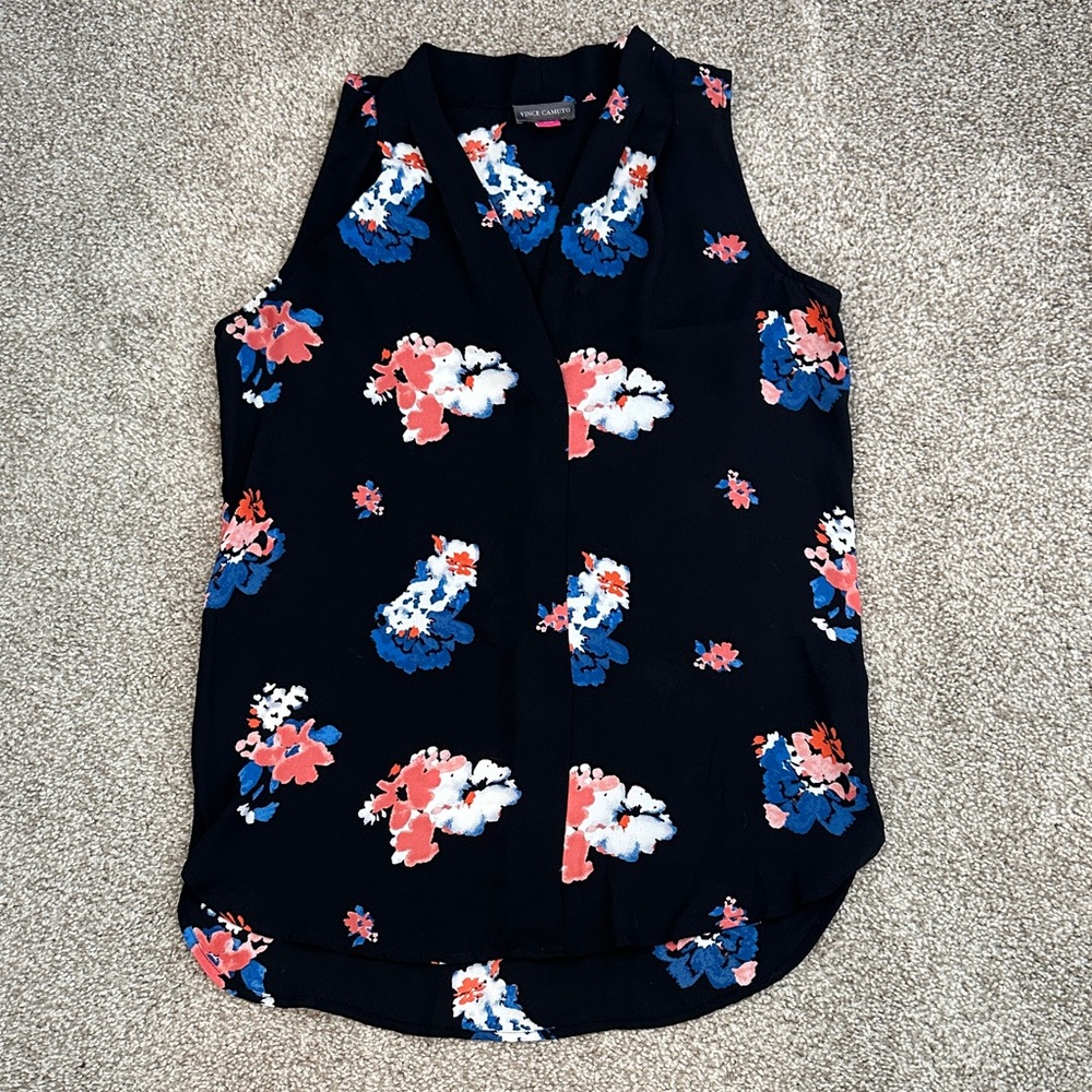 Vince Camuto Floral Sleeveless Top XS